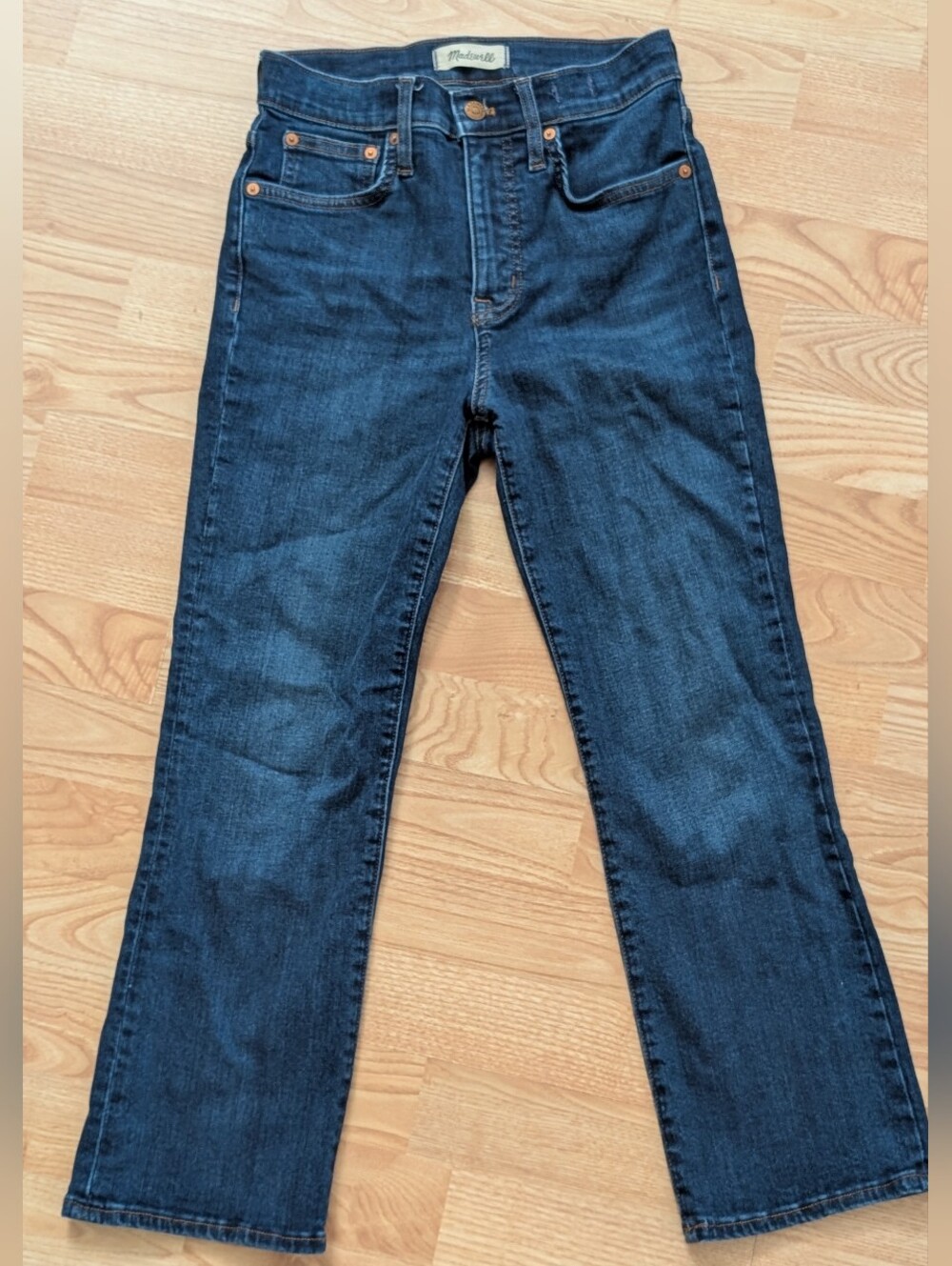 Madewell Cali Demi-boot Jeans in Dark Blue Wash Size 26P